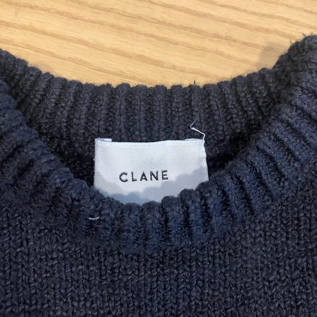 clane コットンショートニット ブラック