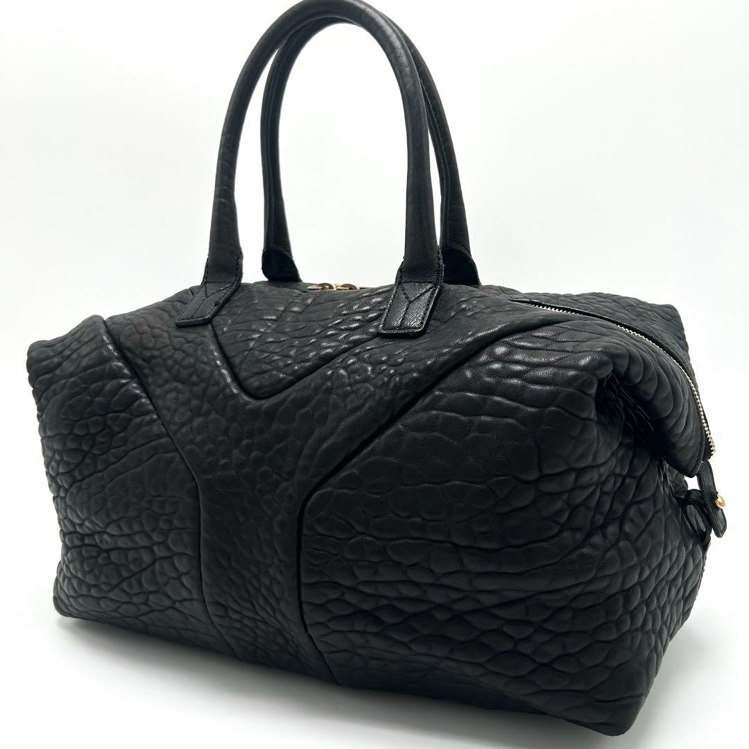 美品 イヴサンローラン ボストンバッグ トート Yライン ブラック レディース