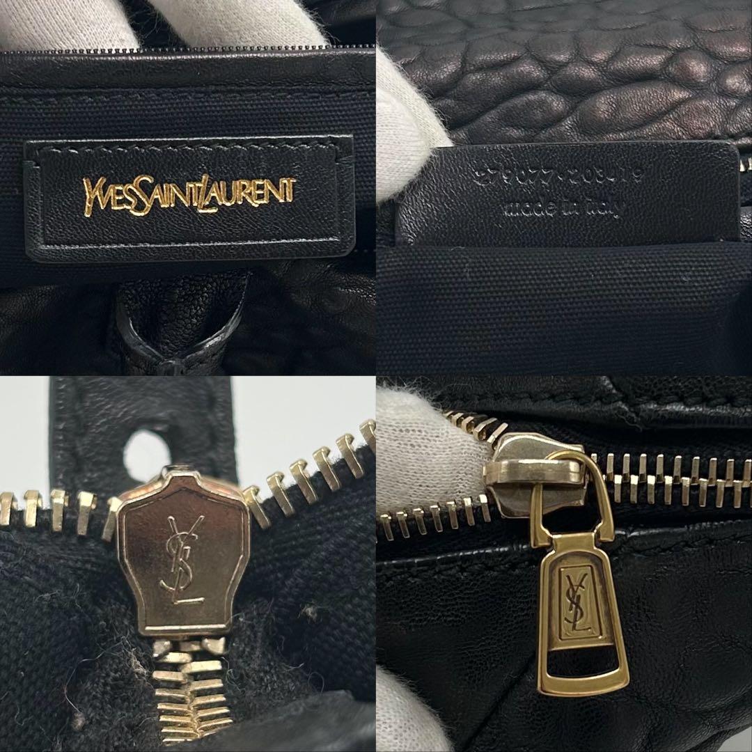 美品 イヴサンローラン ボストンバッグ トート Yライン ブラック レディース