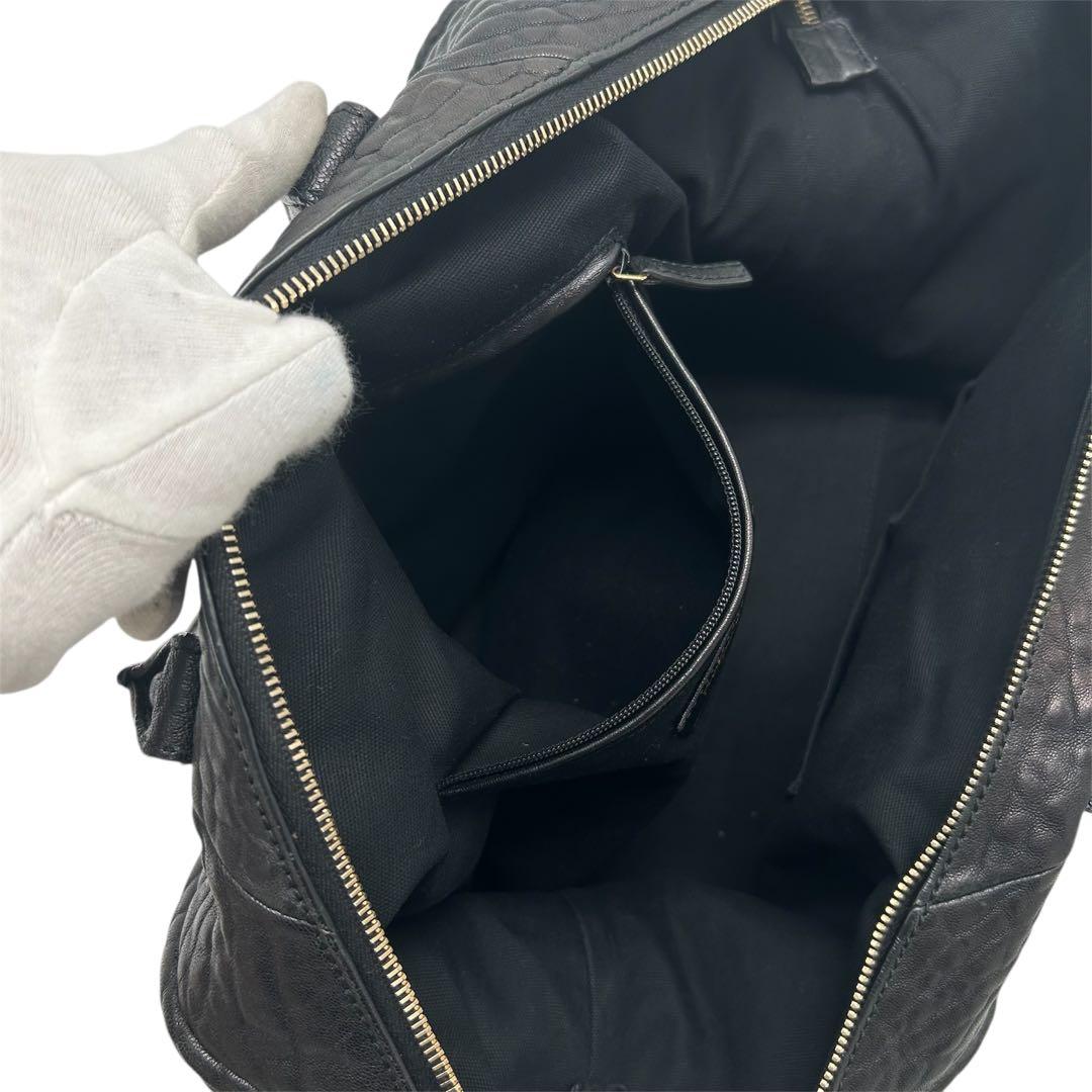 美品 イヴサンローラン ボストンバッグ トート Yライン ブラック レディース