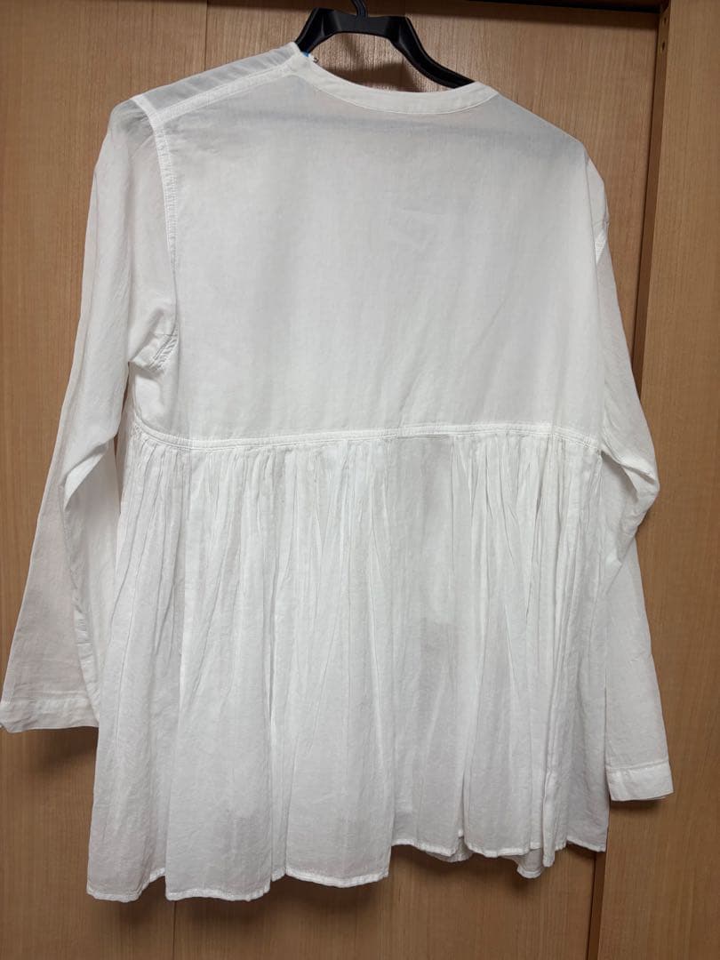 かぐれ　コットンボイルアンガルカシャツ　ホワイト