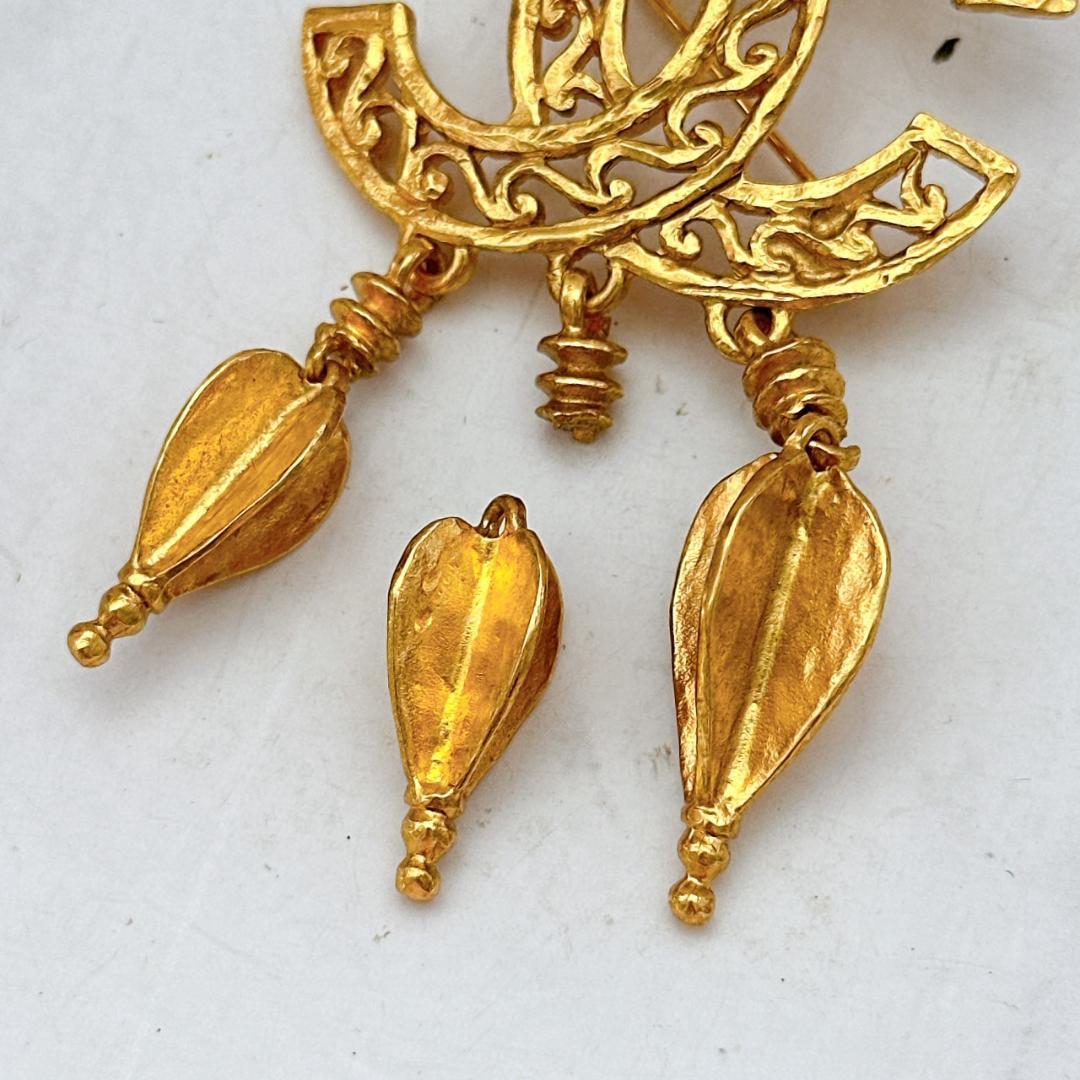 CHANEL シャネル ココマーク ヴィンテージ ブローチ 刻印95A フリンジ