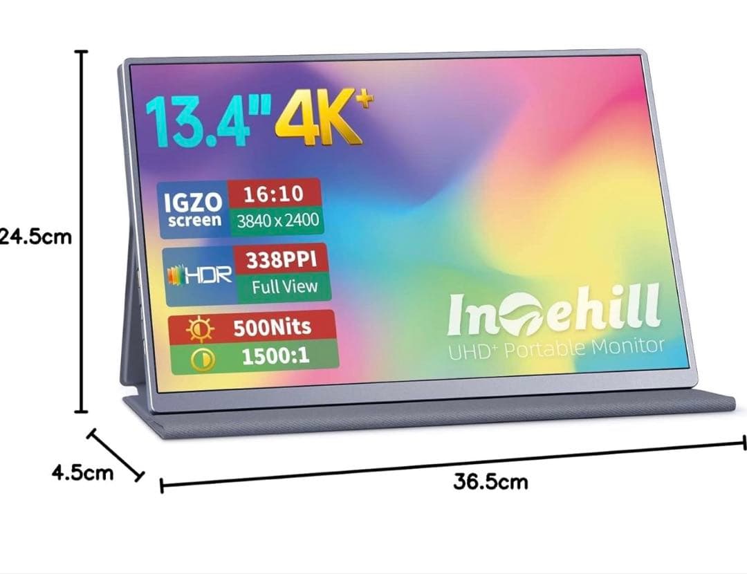 モバイルモニター 4k 13.4 インチ IGZOスクリーン