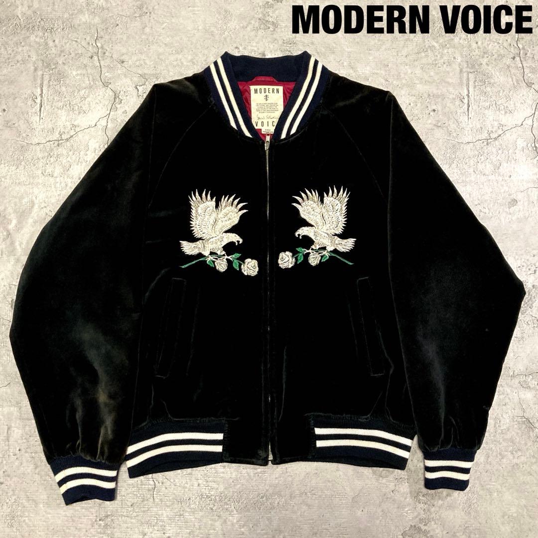 MODERN VOICE 90s 別珍スーベニアジャケット 鷲刺繍 黒 横須賀