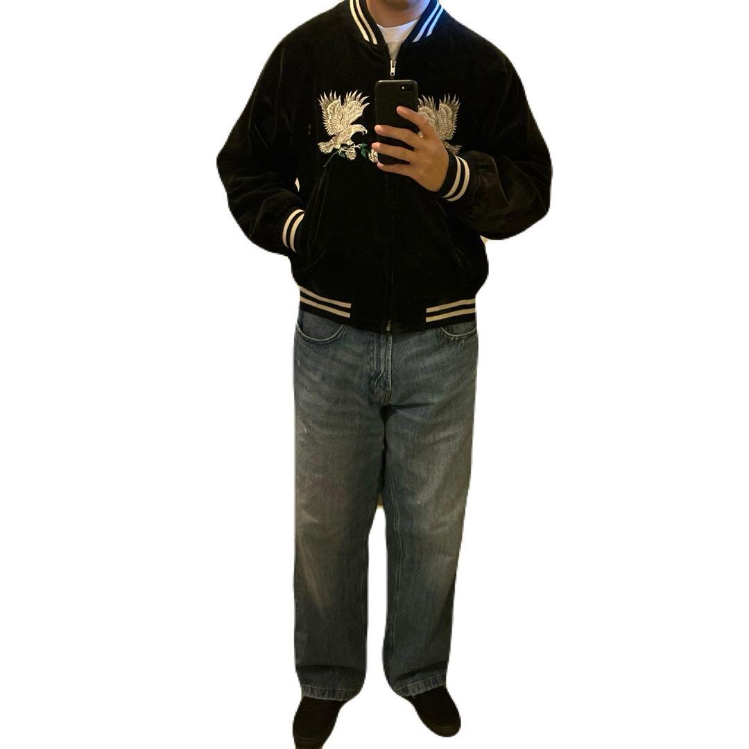 MODERN VOICE 90s 別珍スーベニアジャケット 鷲刺繍 黒 横須賀