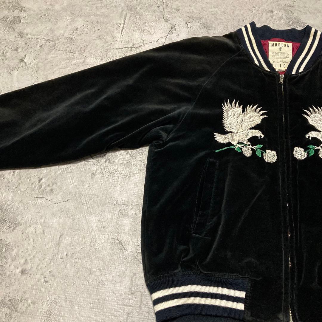 MODERN VOICE 90s 別珍スーベニアジャケット 鷲刺繍 黒 横須賀