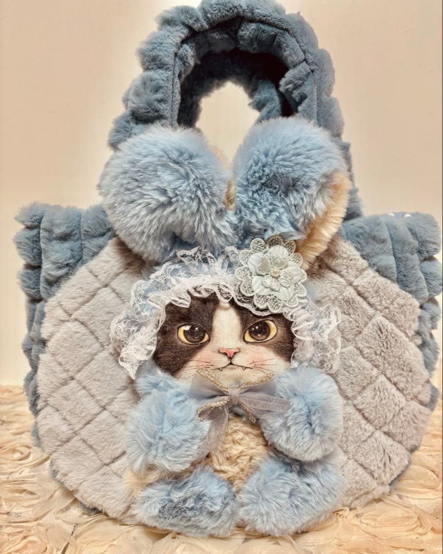 コヤンイサムチョン　ブルーファーのふわふわころりんバッグ