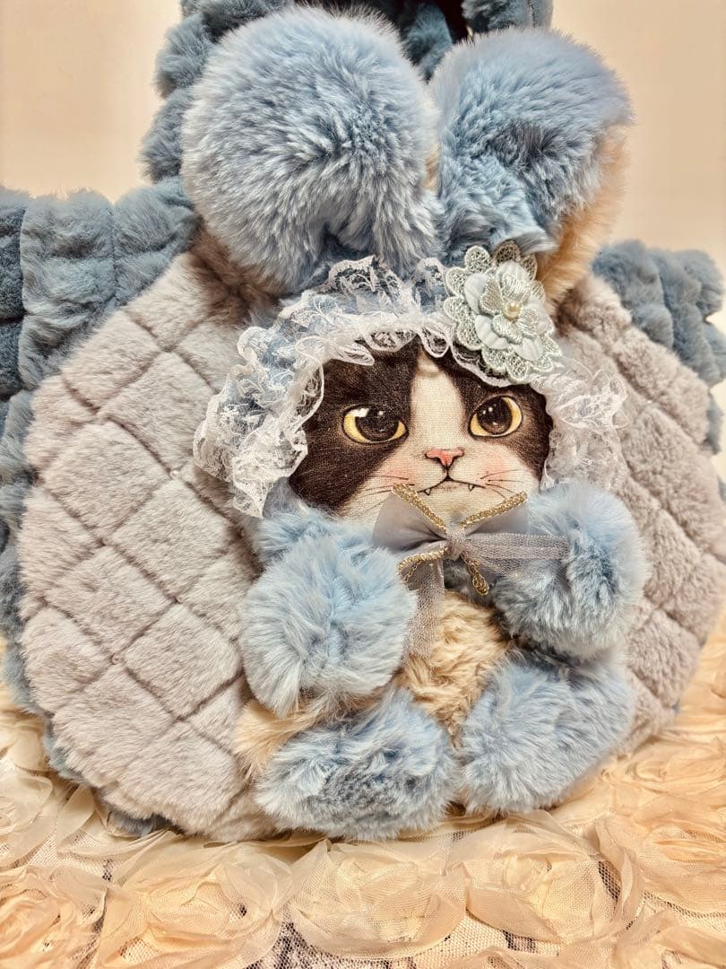 コヤンイサムチョン　ブルーファーのふわふわころりんバッグ