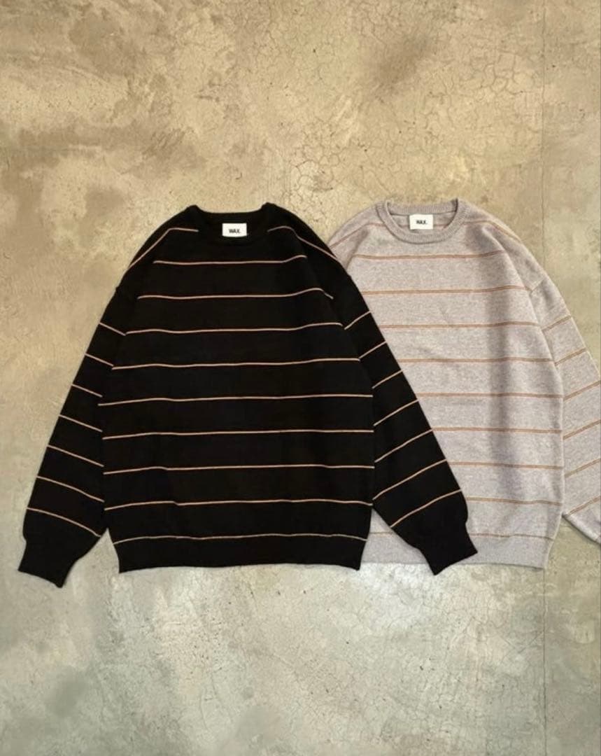 WAX \"Rasta Stripe Crew Knit\" 長袖ニット