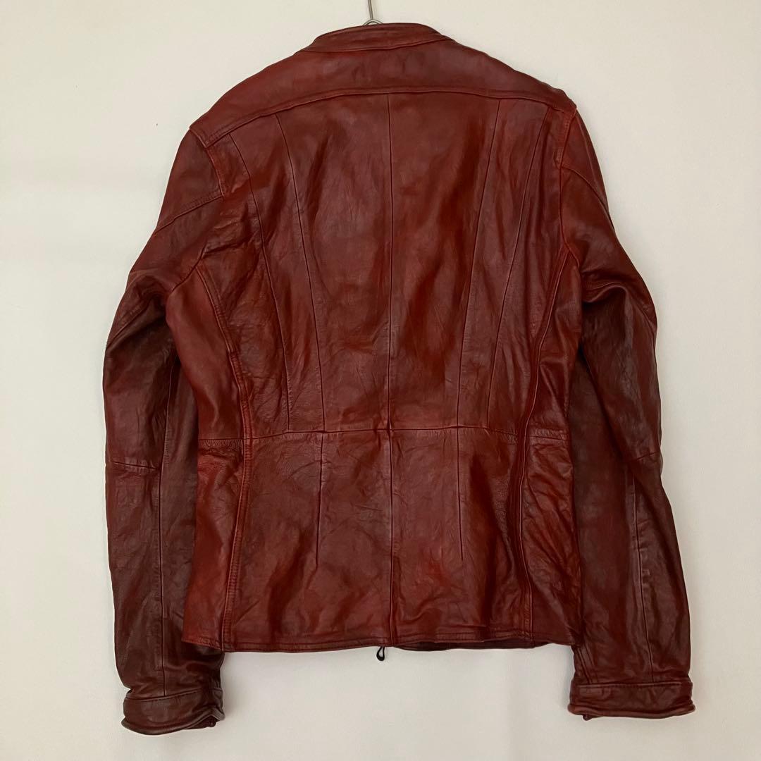 ✨希少　30周年✨ニコル　レザージャケット　シングルライダース　ジップアップ　赤