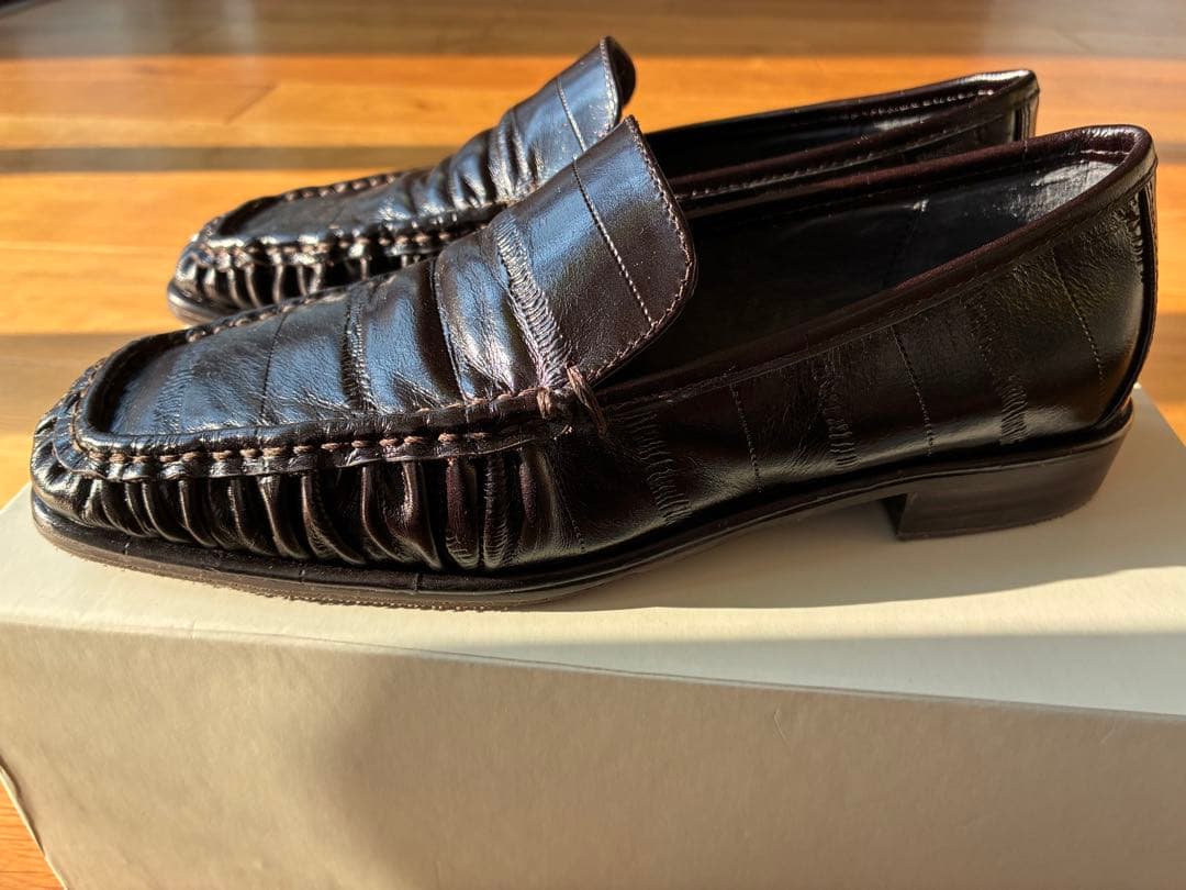 TODAYFUL スクエアトゥギャザーローファー シューズ 25秋冬　裏張り済