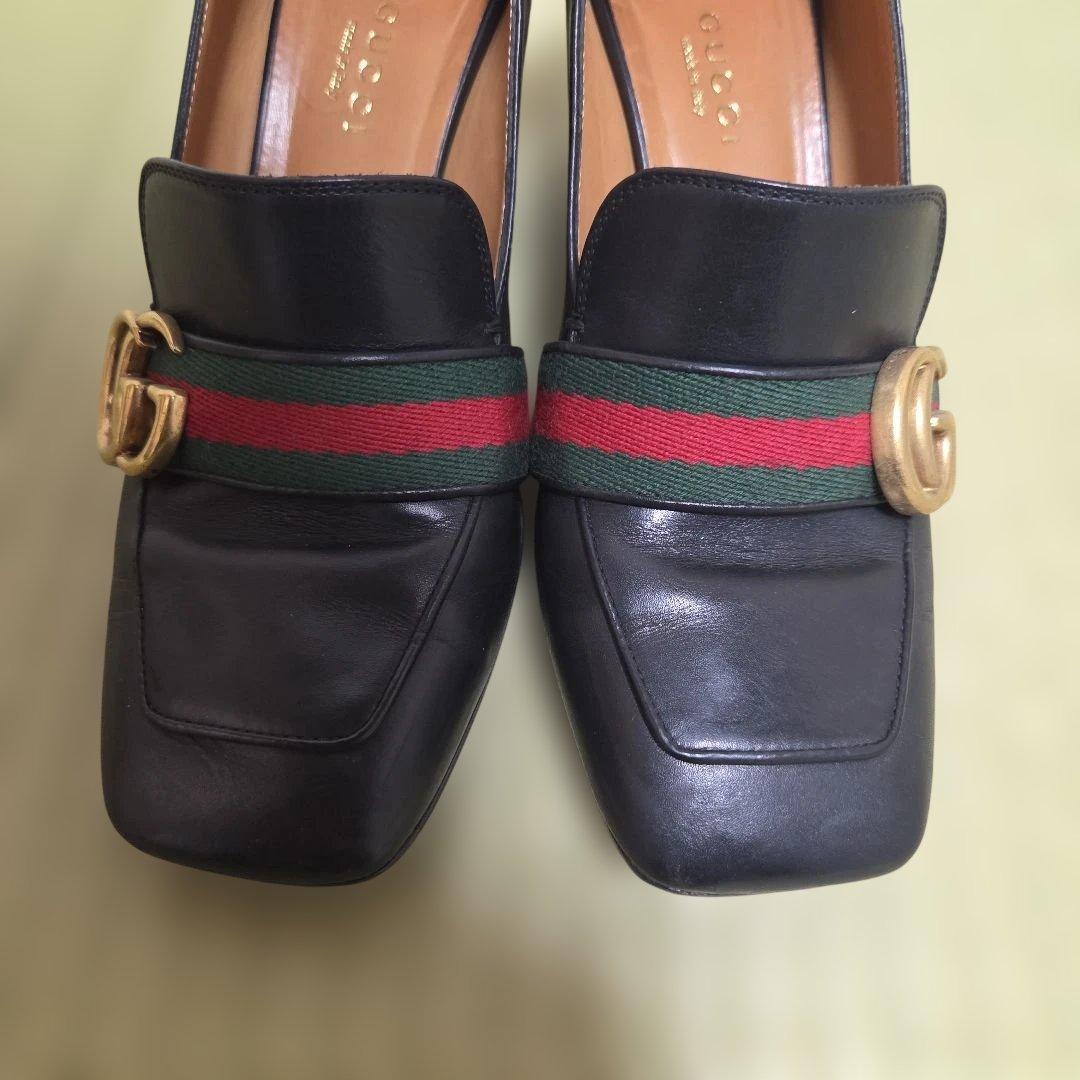 GUCCI マーモント シェリーライン パンプス 黒 36 GG