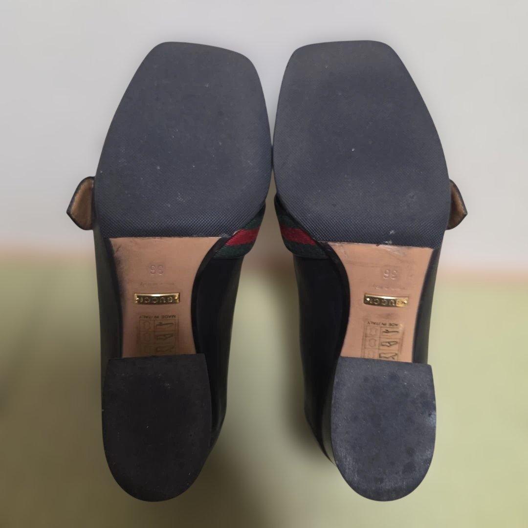 GUCCI マーモント シェリーライン パンプス 黒 36 GG