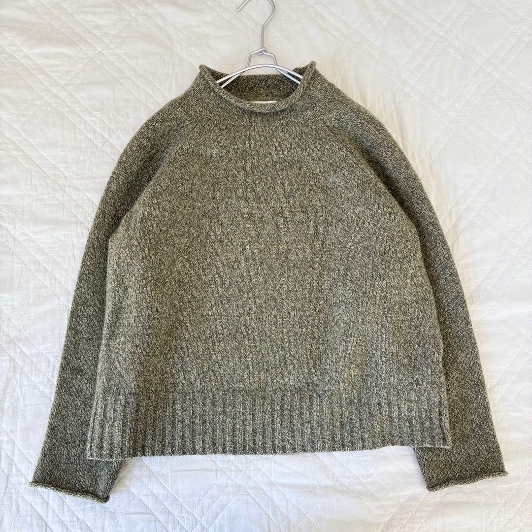 MHL. ミックスカラー ボトルネックニット グリーン マーガレットハウエル