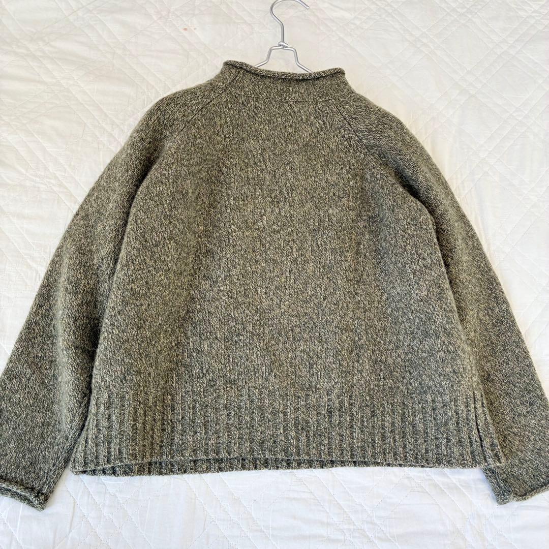 MHL. ミックスカラー ボトルネックニット グリーン マーガレットハウエル