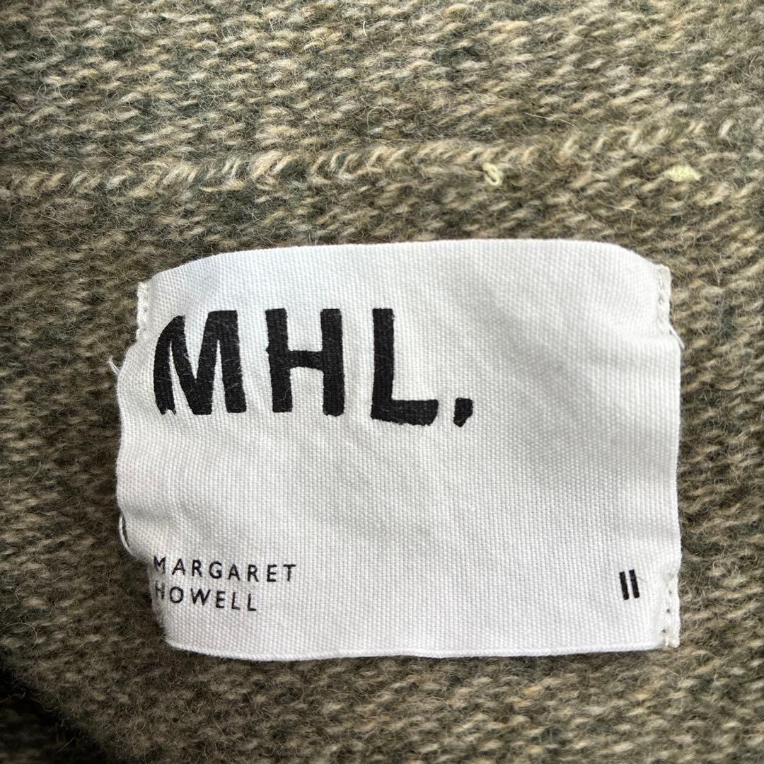 MHL. ミックスカラー ボトルネックニット グリーン マーガレットハウエル