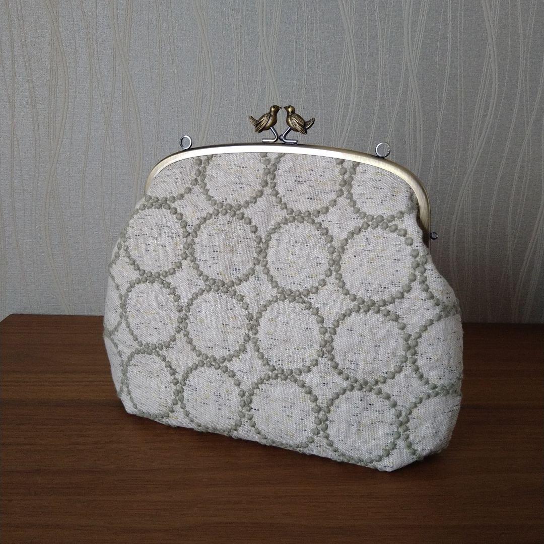 【ラスト1】タンバリン小鳥の口金親子がま口バッグ/ミナペルホネンハンドメイド