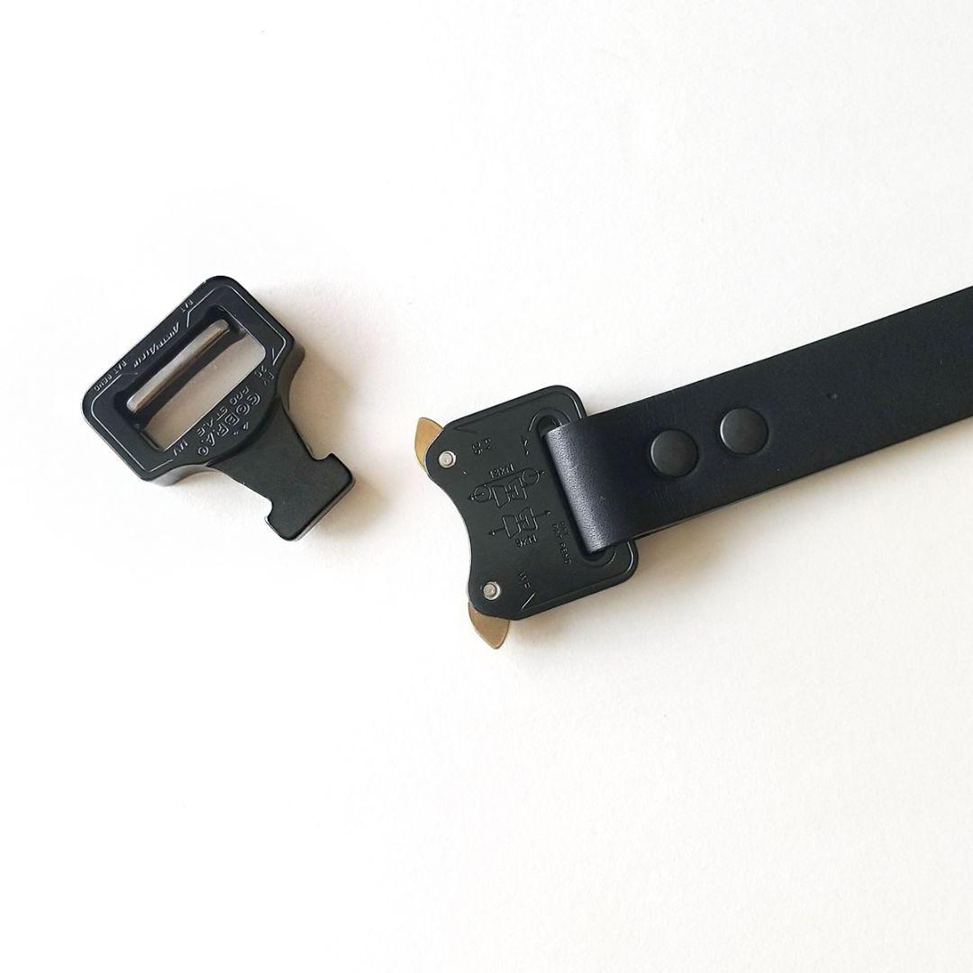 レザー×ナイロン コブラバックルベルト ハンドメイド KT-004 ブラック