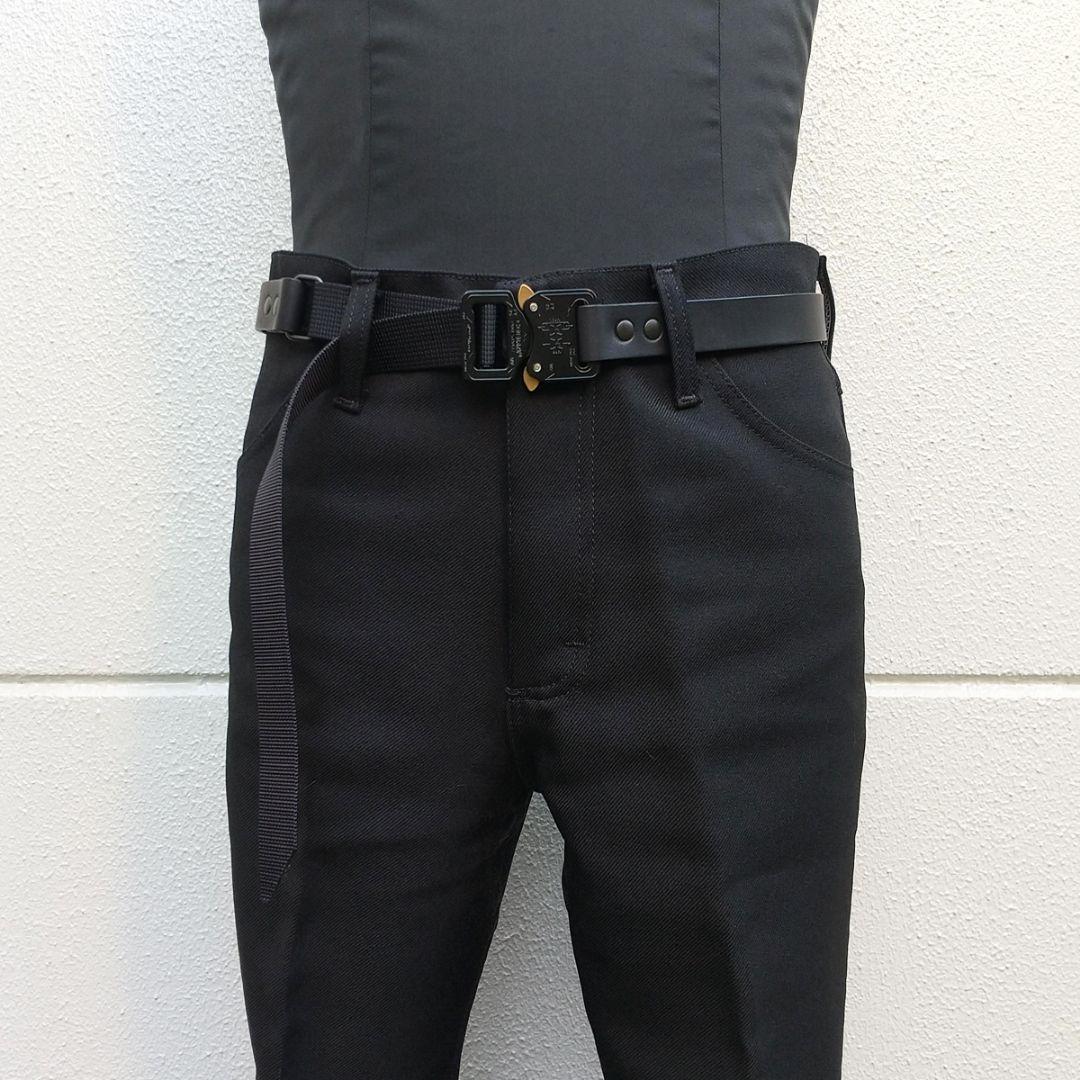 レザー×ナイロン コブラバックルベルト ハンドメイド KT-004 ブラック