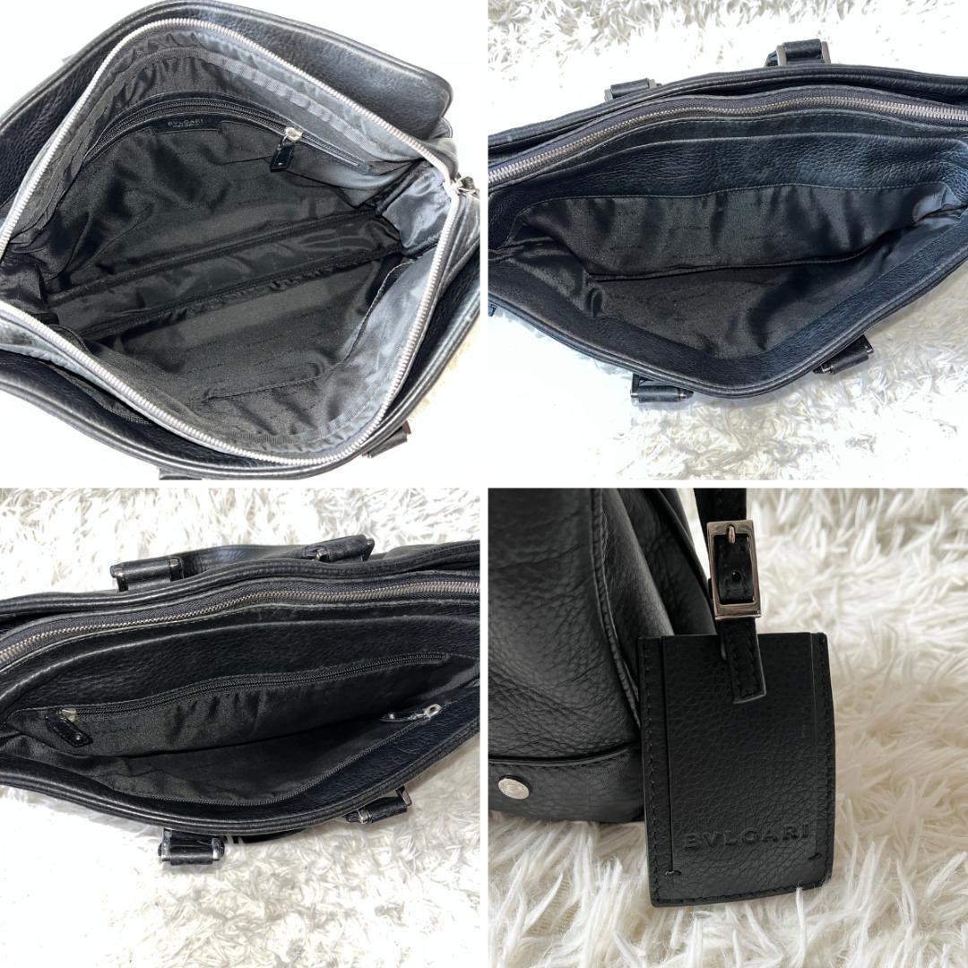 ブルガリ アーバン ビジネスバッグ ブリーフケース 2way 黒 レザー