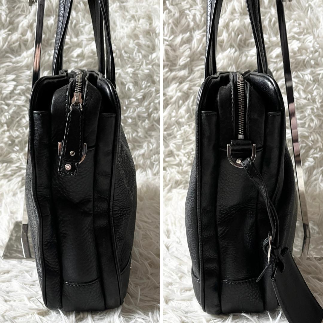 ブルガリ アーバン ビジネスバッグ ブリーフケース 2way 黒 レザー