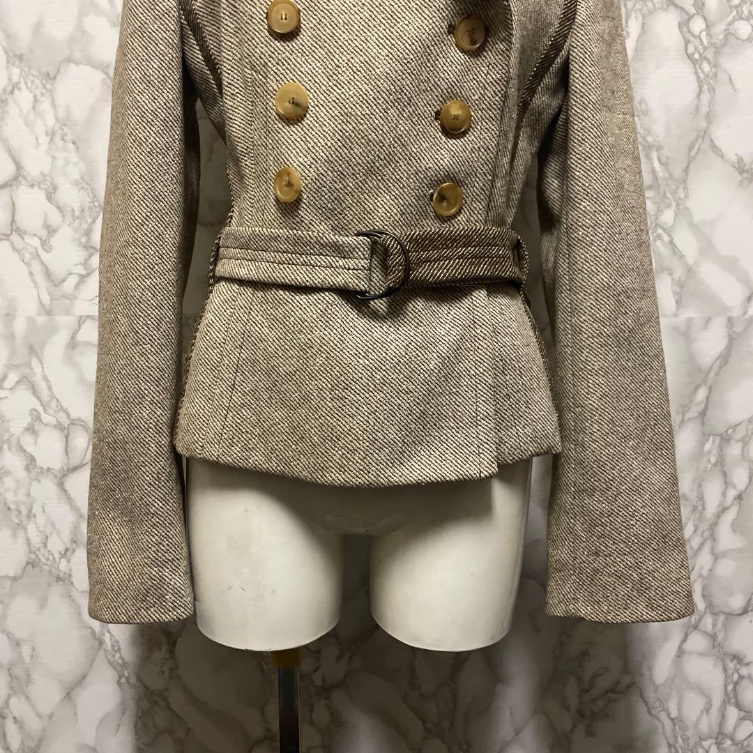 美品　AKRIS 良デザインジャケット　2way ウール　シルク　スイス製