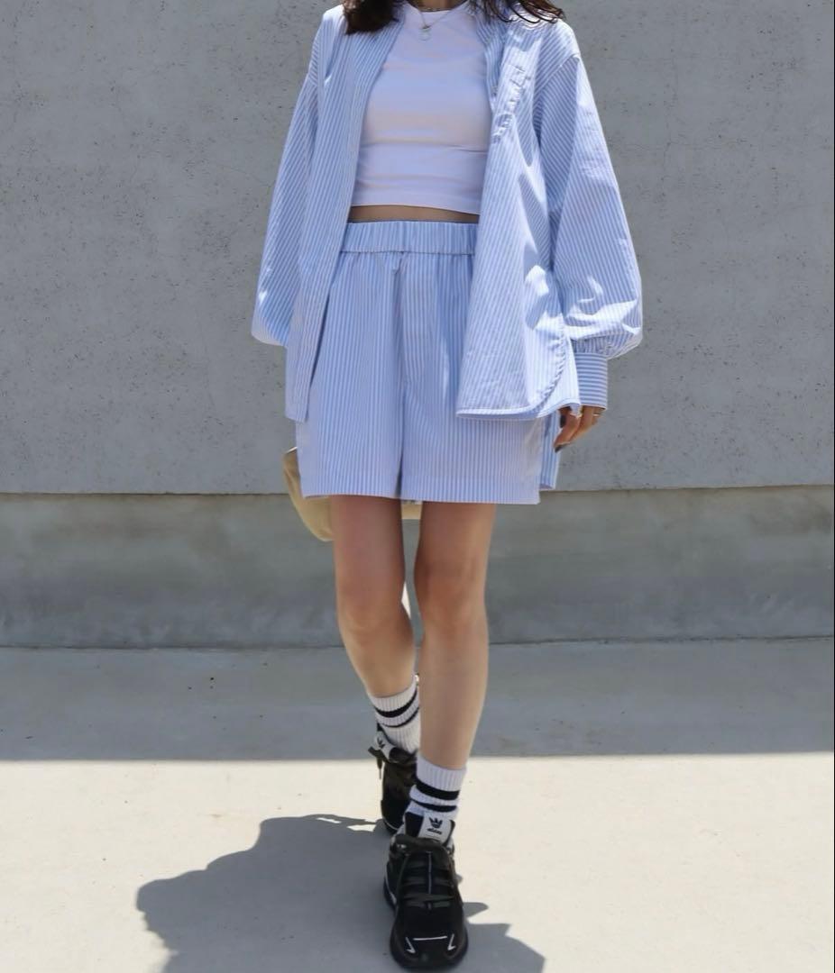 【新品未使用】epa ストライプシャツ&ショートパンツ