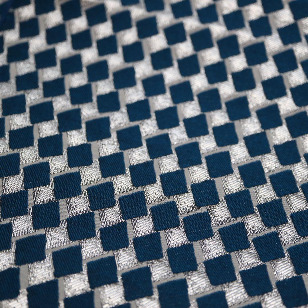 tsubakian 2021SS 幾何学 兵児帯 ブルー×シルバー