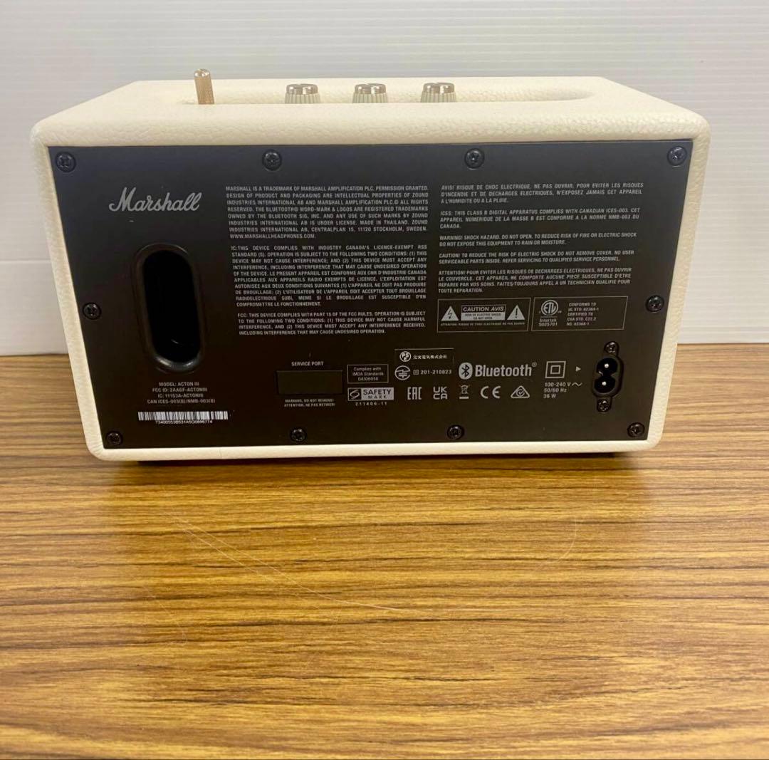 ⭕️極美品。国内正規品⭕️Marshall Acton III クリーム色