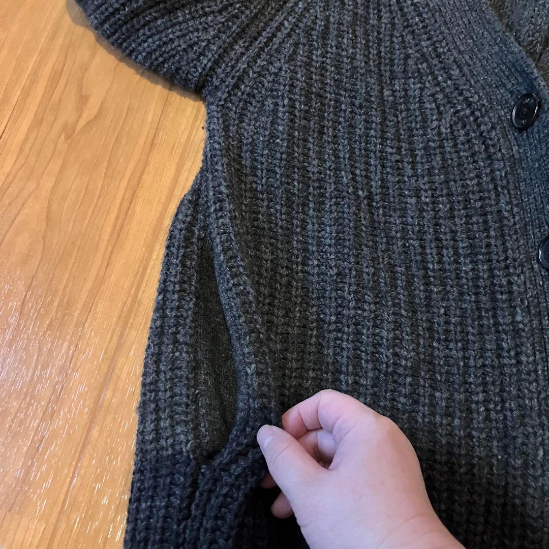 【美品】TICCA Vネックカーディガン　ロング　ダークグレー