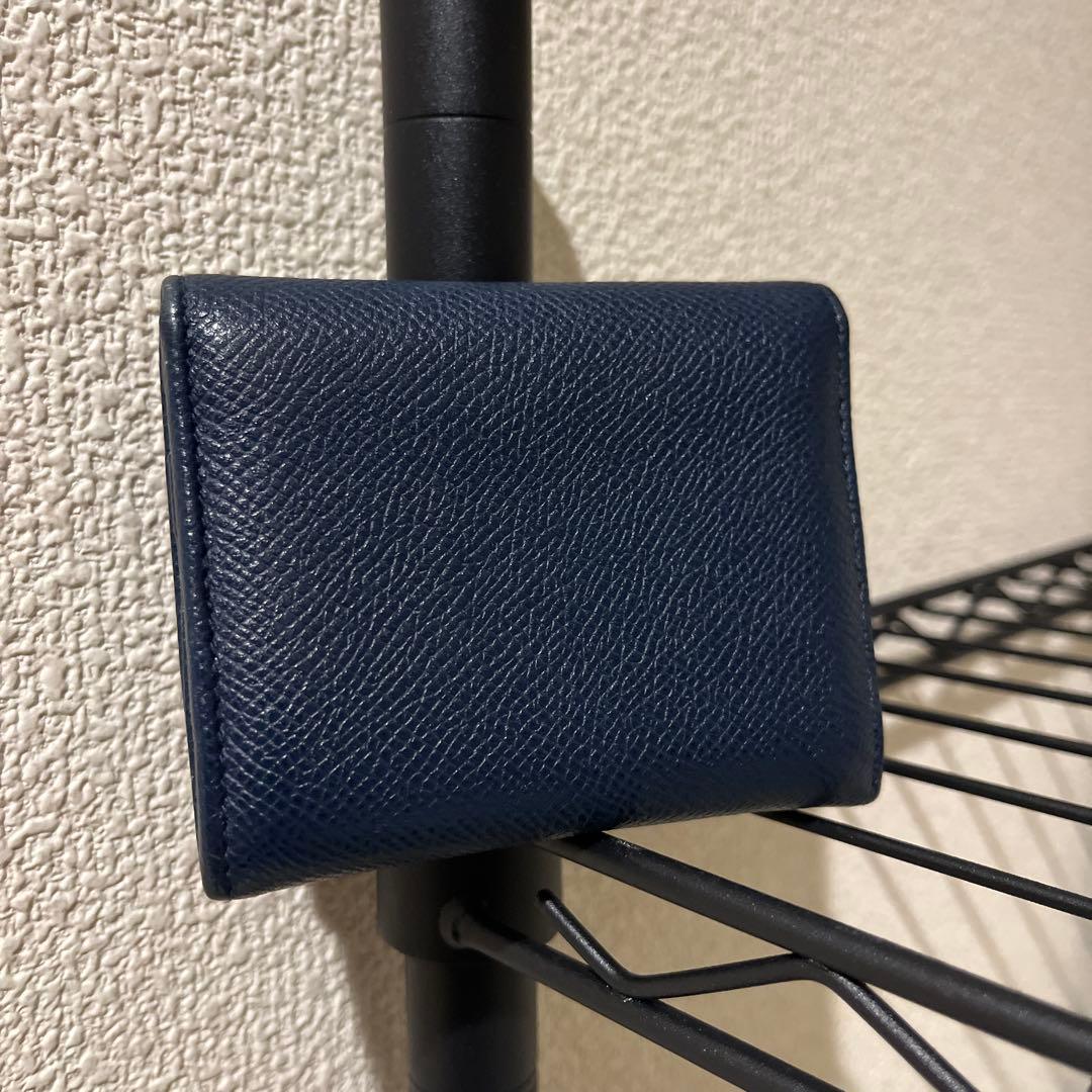 ネイビー レザー ケース　ブルガリ