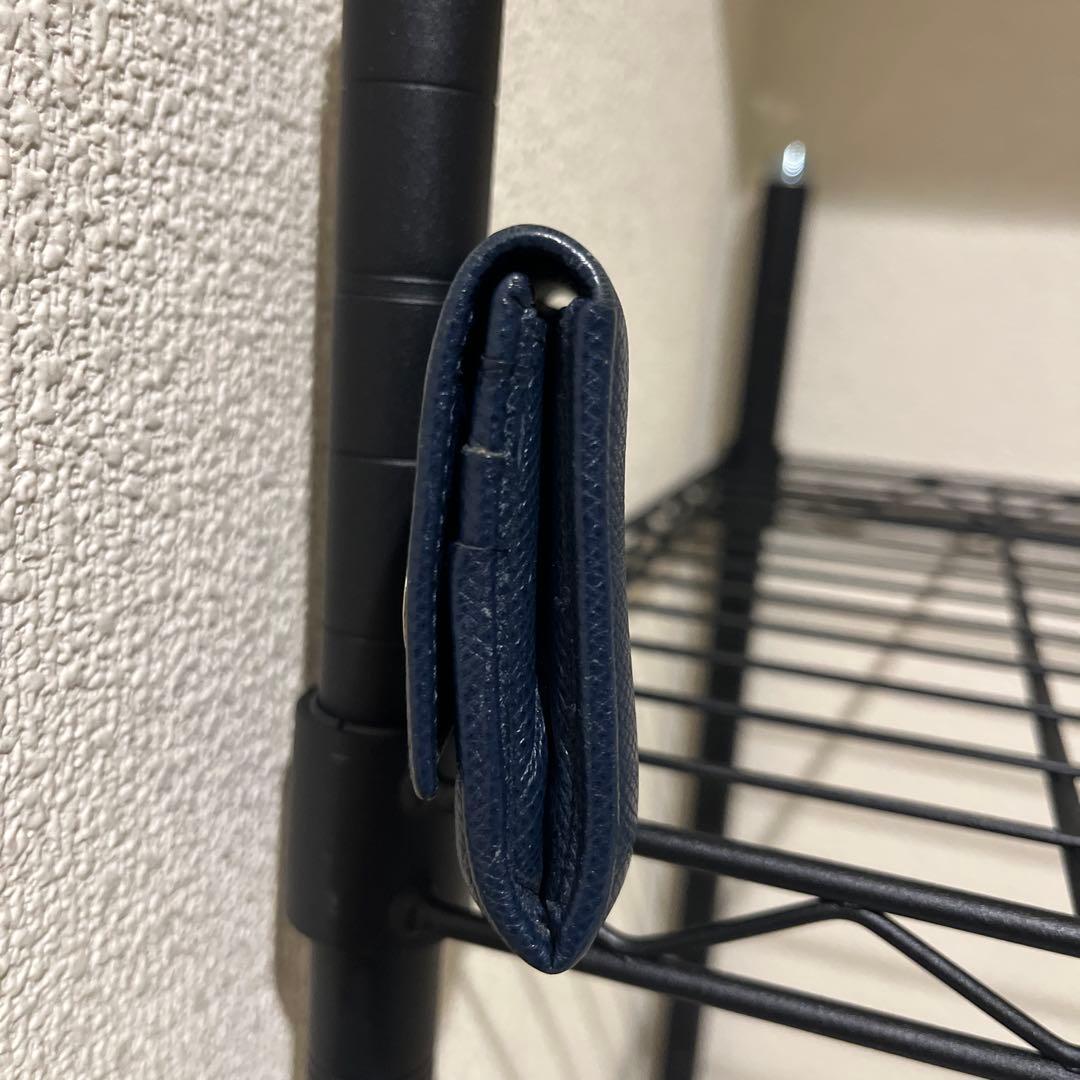 ネイビー レザー ケース　ブルガリ