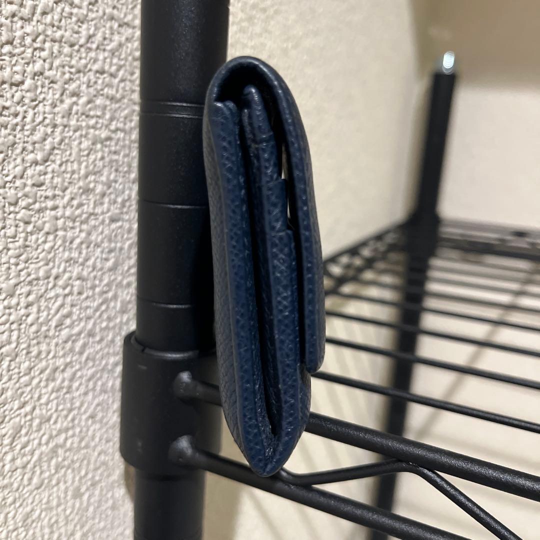ネイビー レザー ケース　ブルガリ