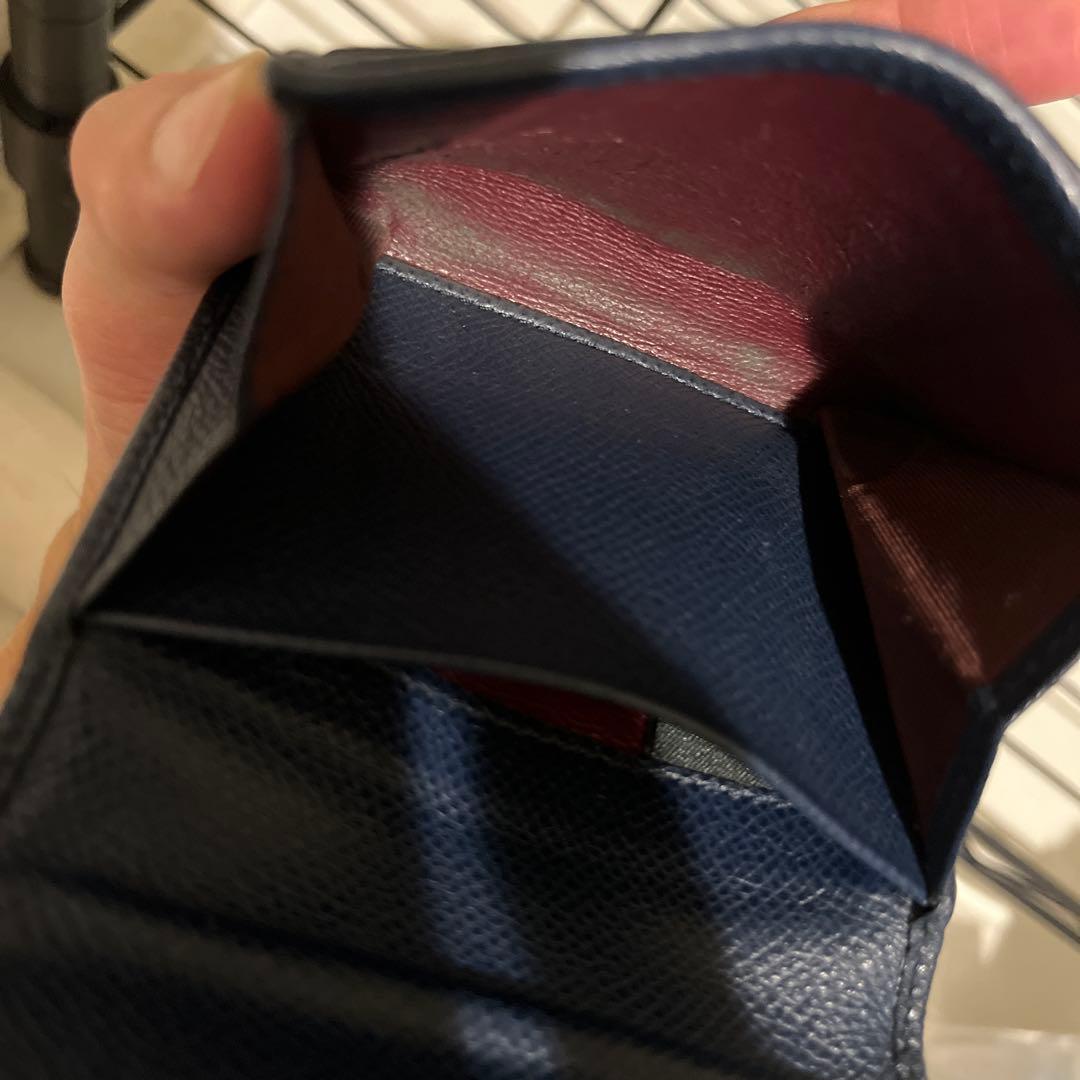 ネイビー レザー ケース　ブルガリ