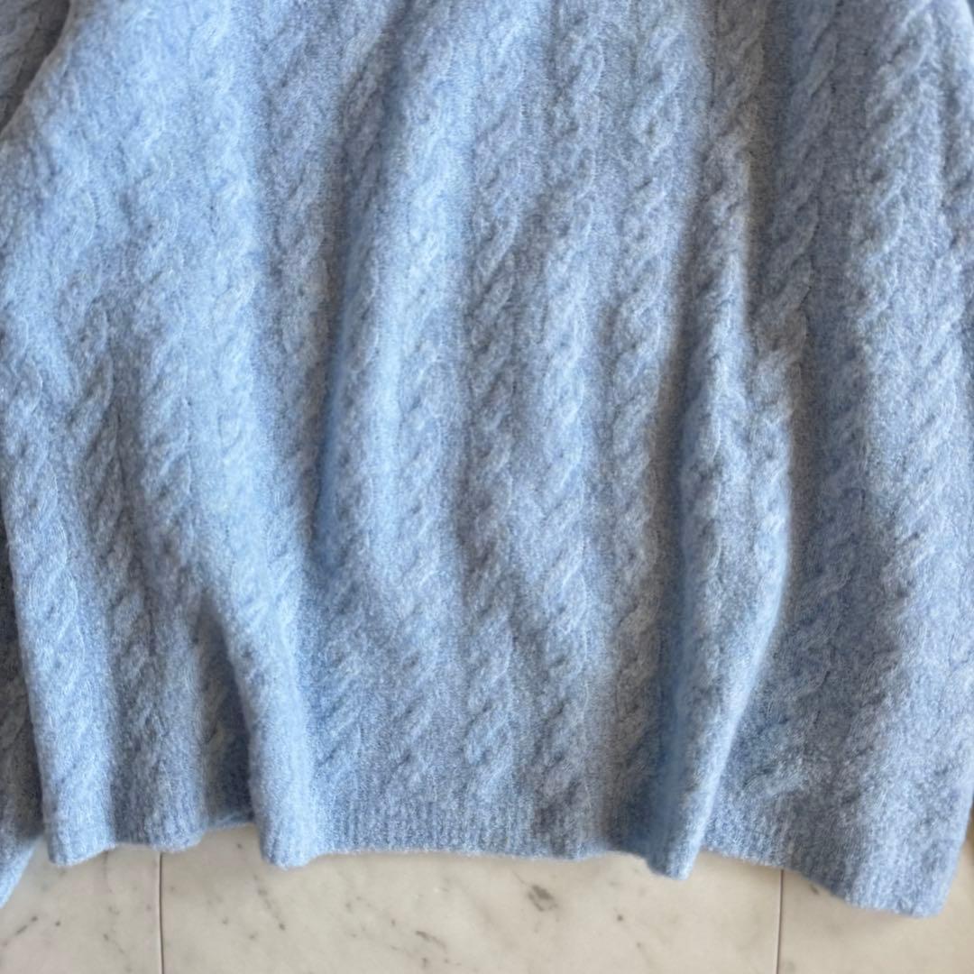 セオリーリュクス　ウール　ゆったり　ふんわり　長袖ニット　クルーネック　ブルー
