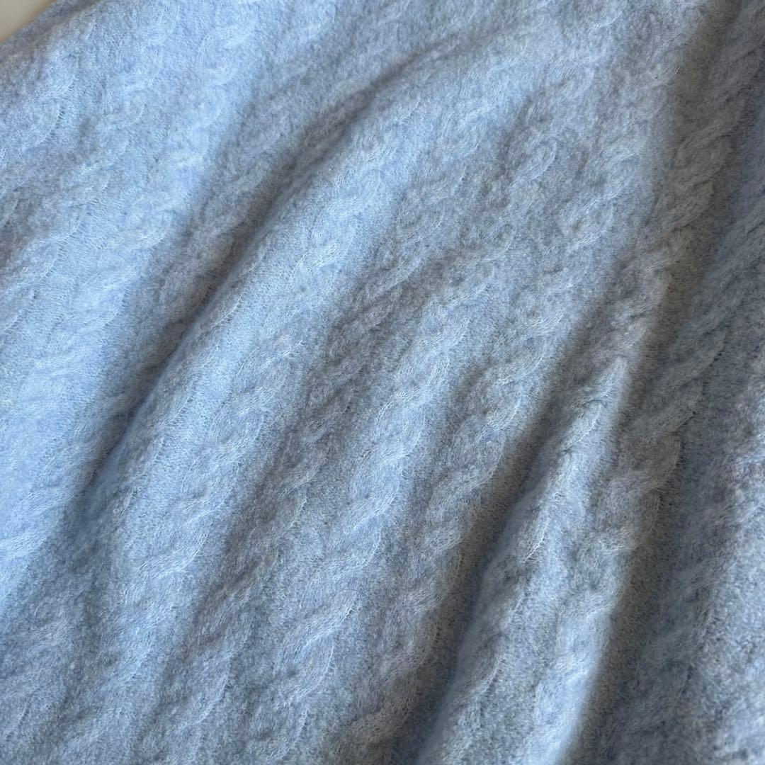 セオリーリュクス　ウール　ゆったり　ふんわり　長袖ニット　クルーネック　ブルー