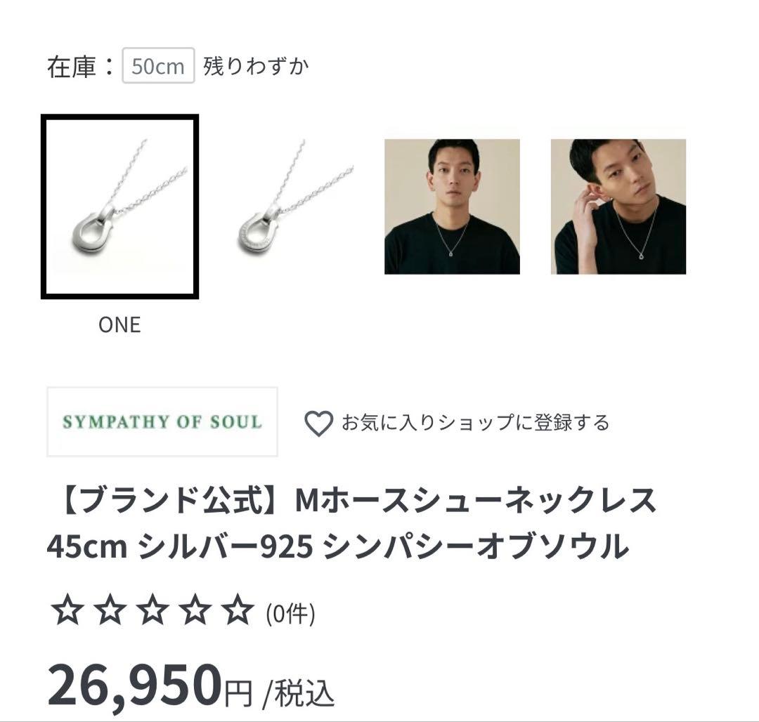 SYMPATHY OF SOUL Mホースシューネックレス 45cm