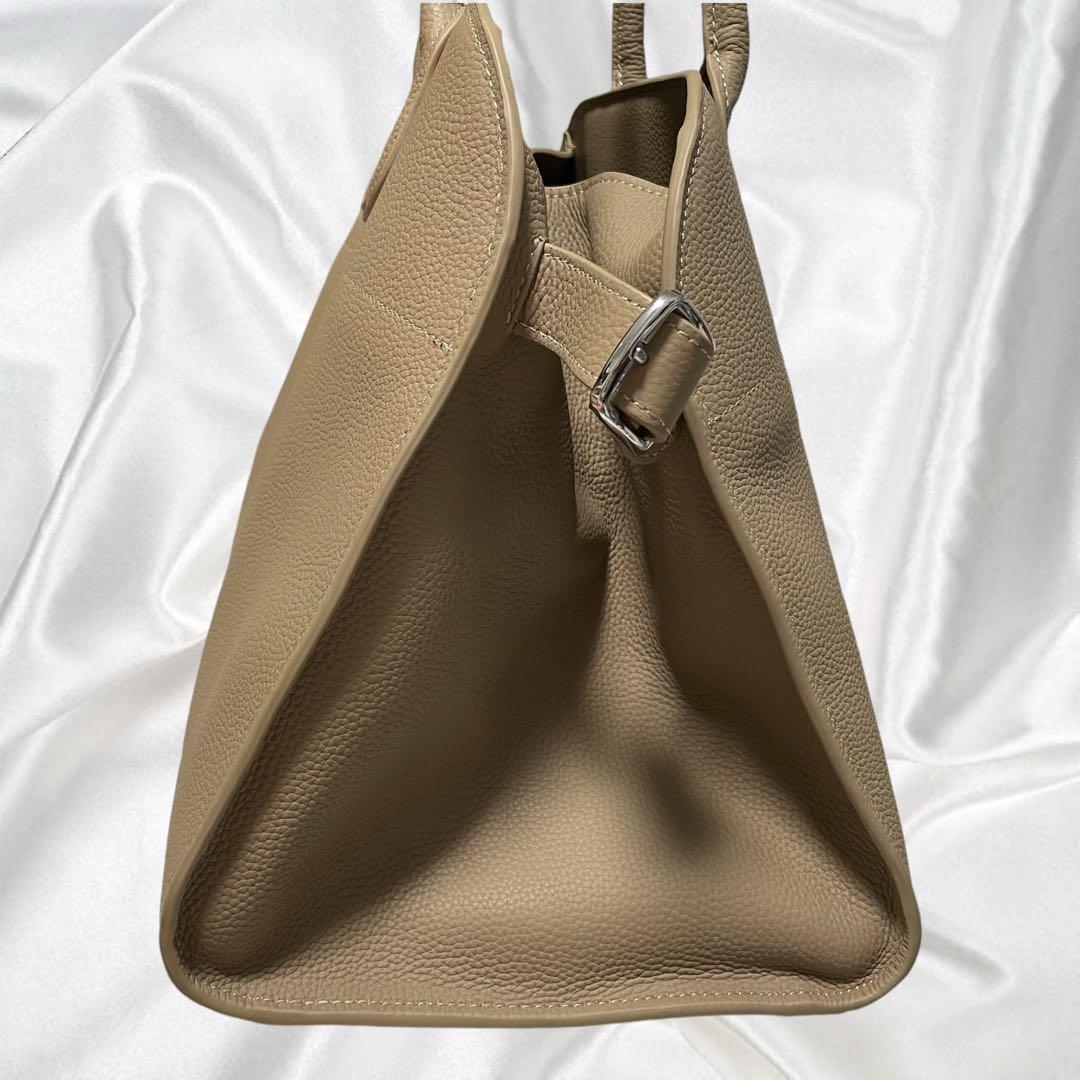 【JISTORY】未使用品 ジストリー シボ革 サイドベルトボストン グレージュ