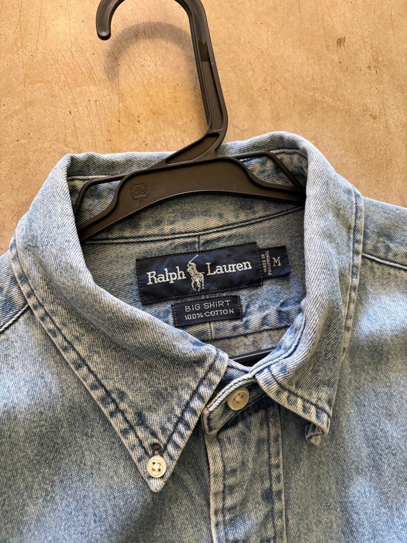 ラルフローレン THE BIG B.D Shirt デニムシャツ　M 青ポニー