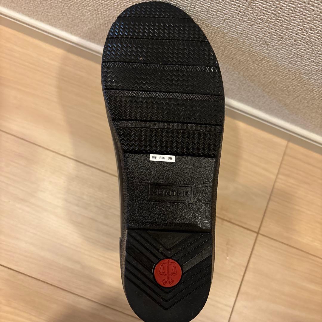 新品HUNTER ブラック ローヒールバイカーグロス