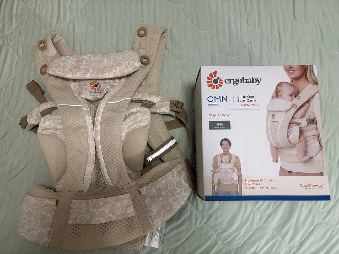 【美品】エルゴベビー　オムニブリーズ　抱っこ紐　クリームフラワーレース