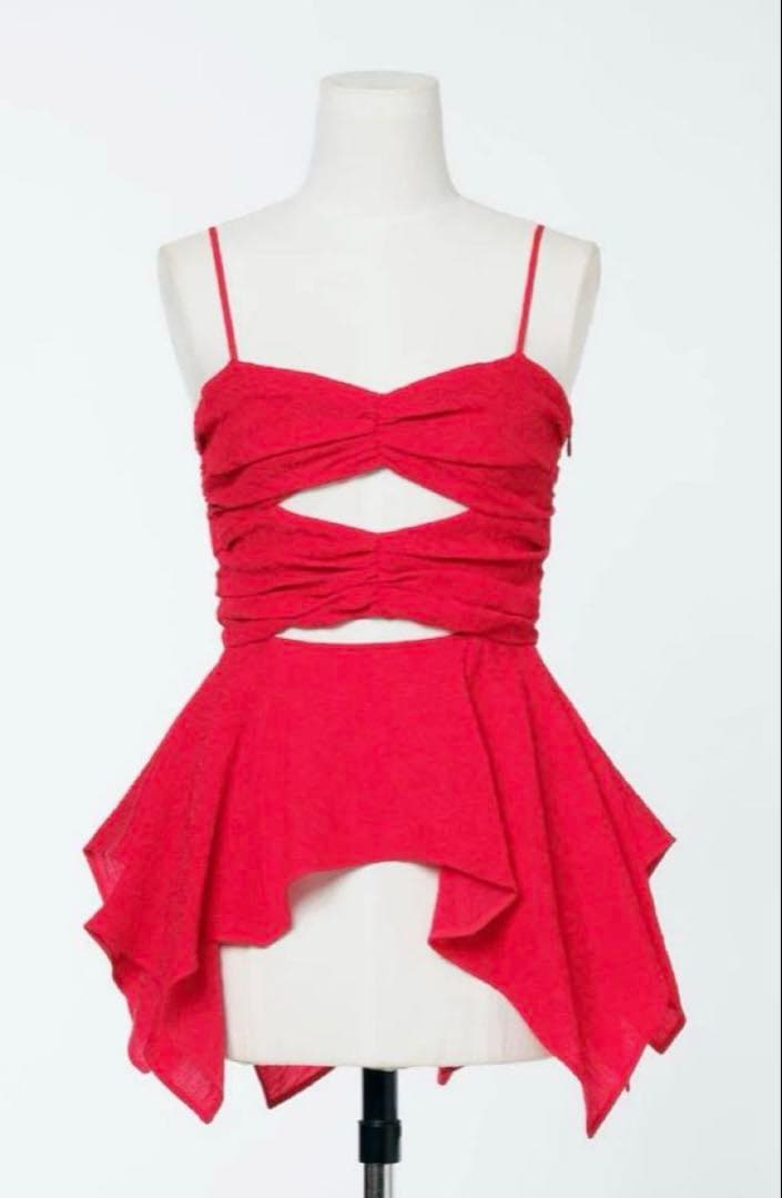 FETICO ボタニカルジャガードキャミソール　レッド サイズ1