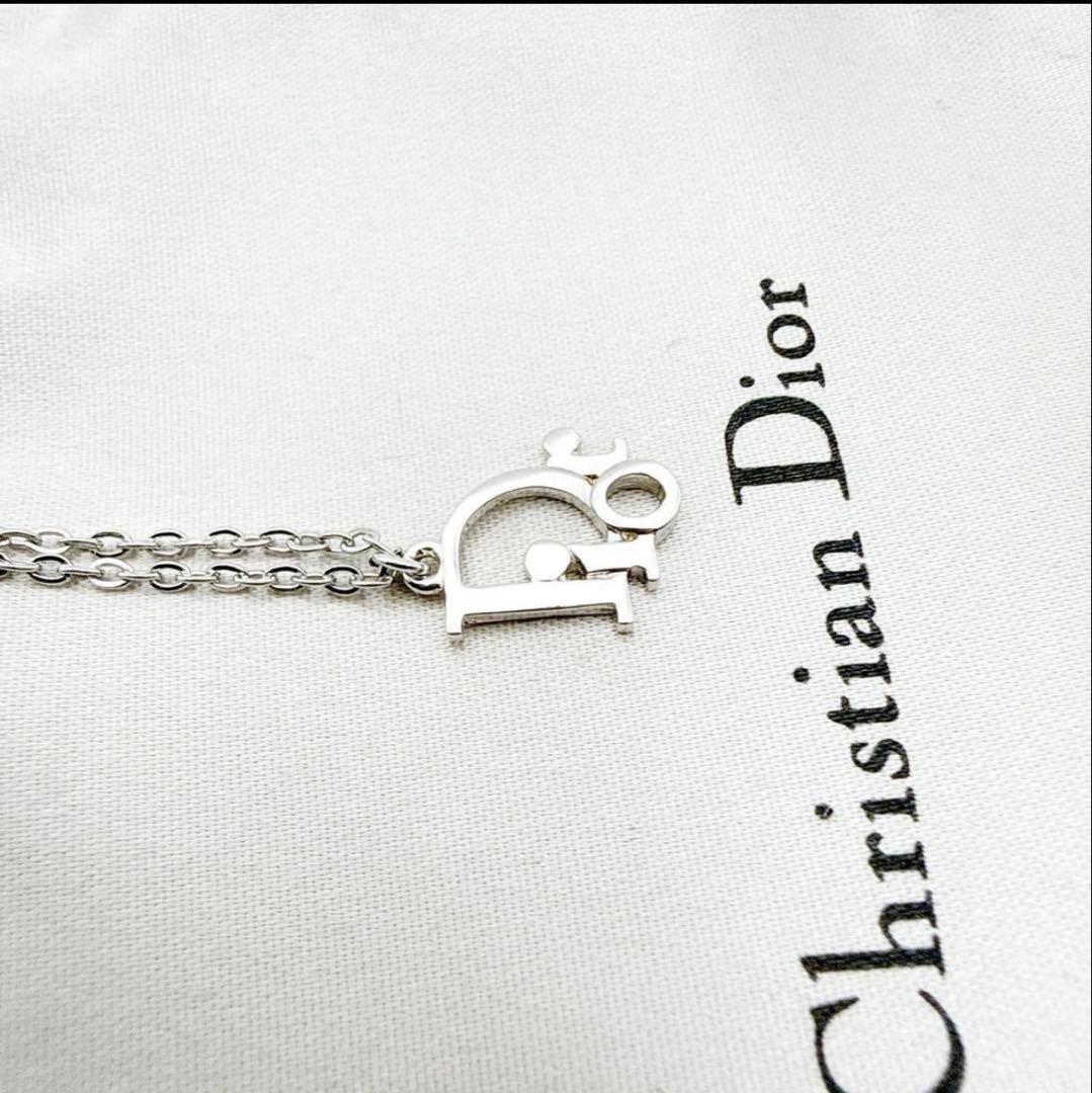 2971-1 極美品✨　Dior　ネックレス　CD ロゴ　希少　シルバー