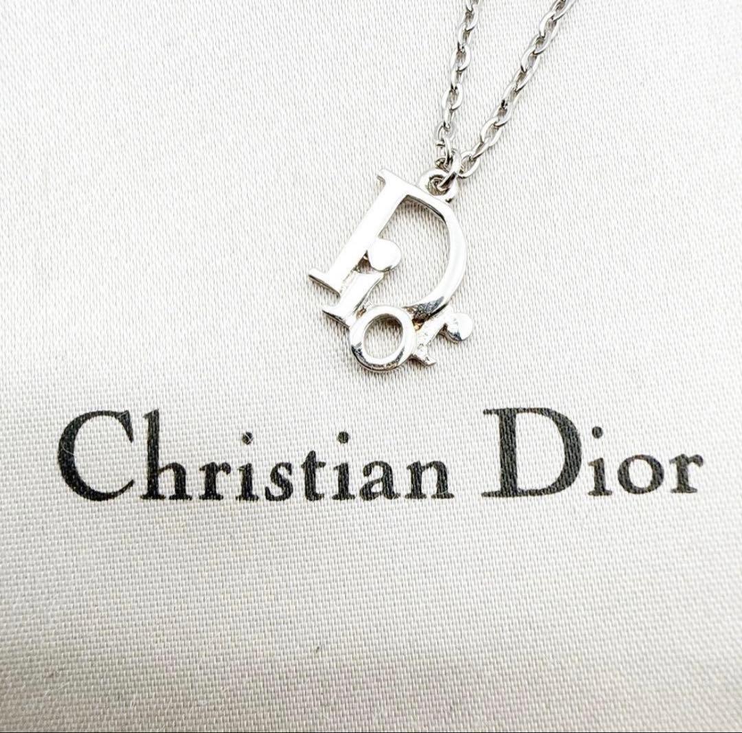 2971-1 極美品✨　Dior　ネックレス　CD ロゴ　希少　シルバー