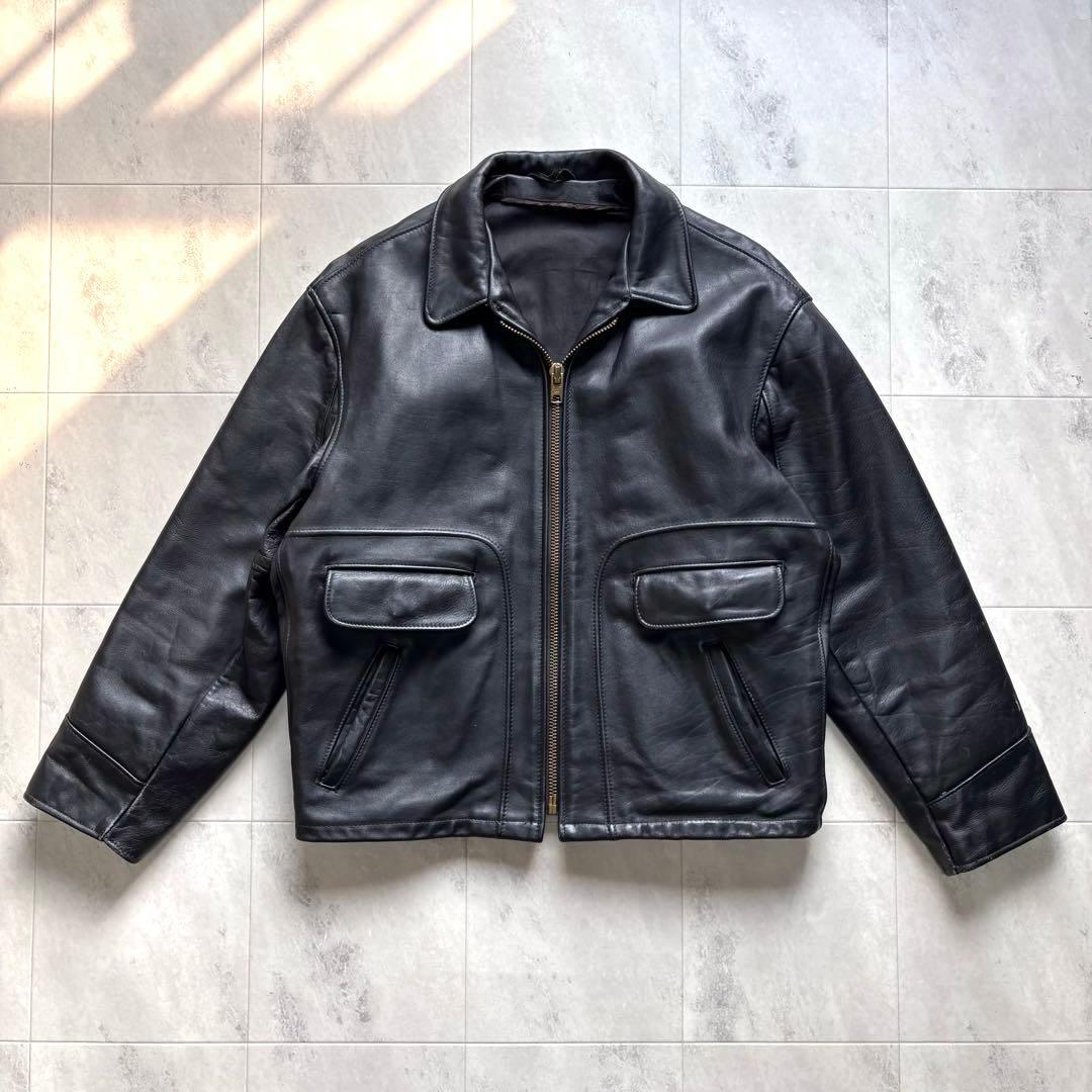 【Vintage】ショット レザージャケット 46 XXXL USA製 短丈