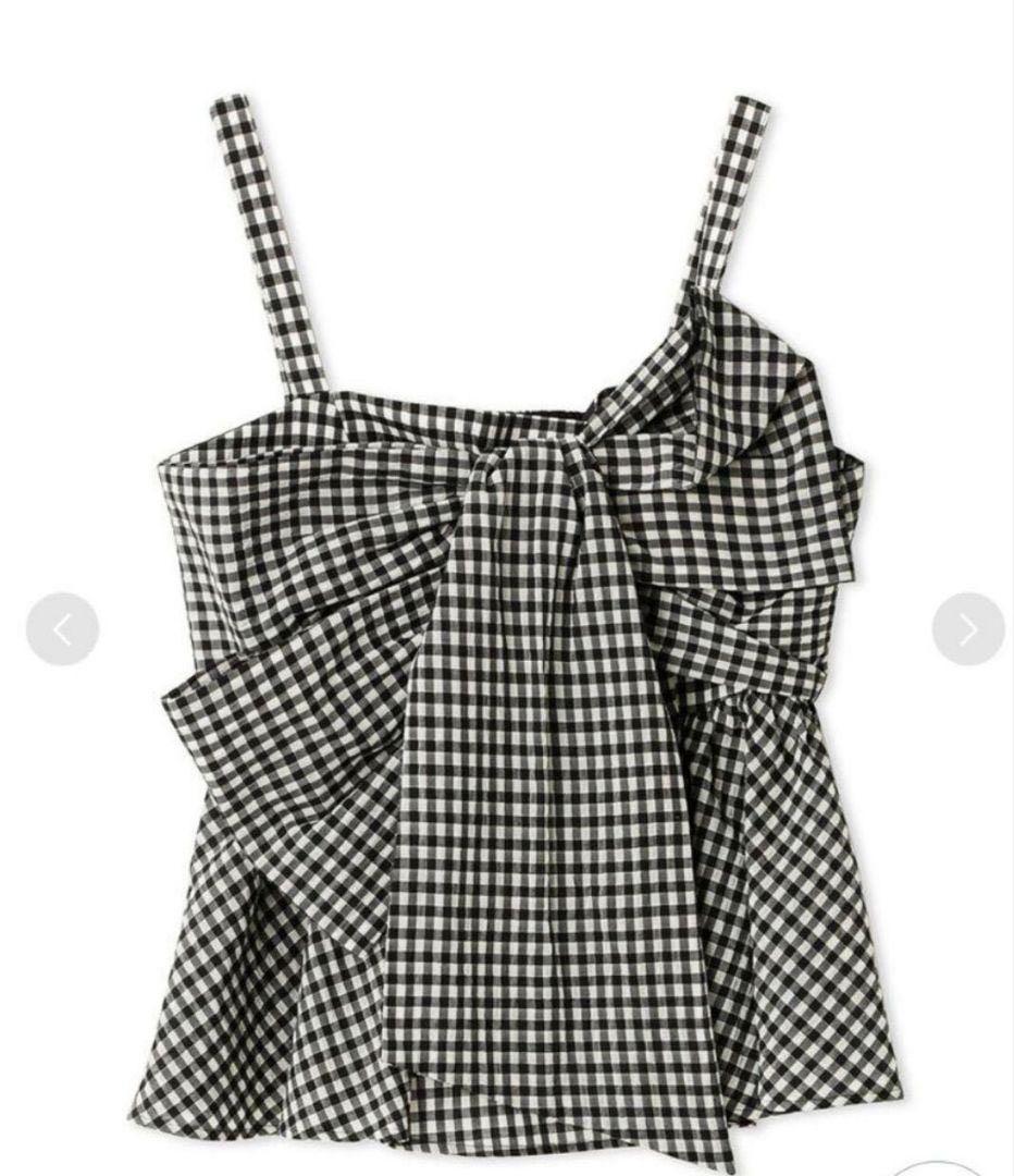 タグ付きFRAY I.D ペプラムリボントップス