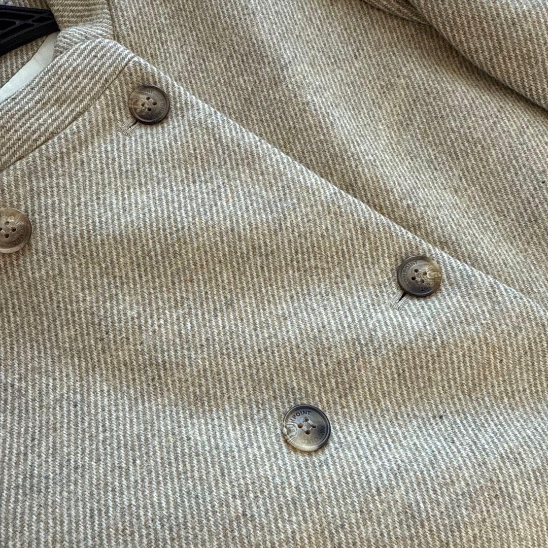 Bonpoint ベージュ ダブルブレスト ウールコート　14A