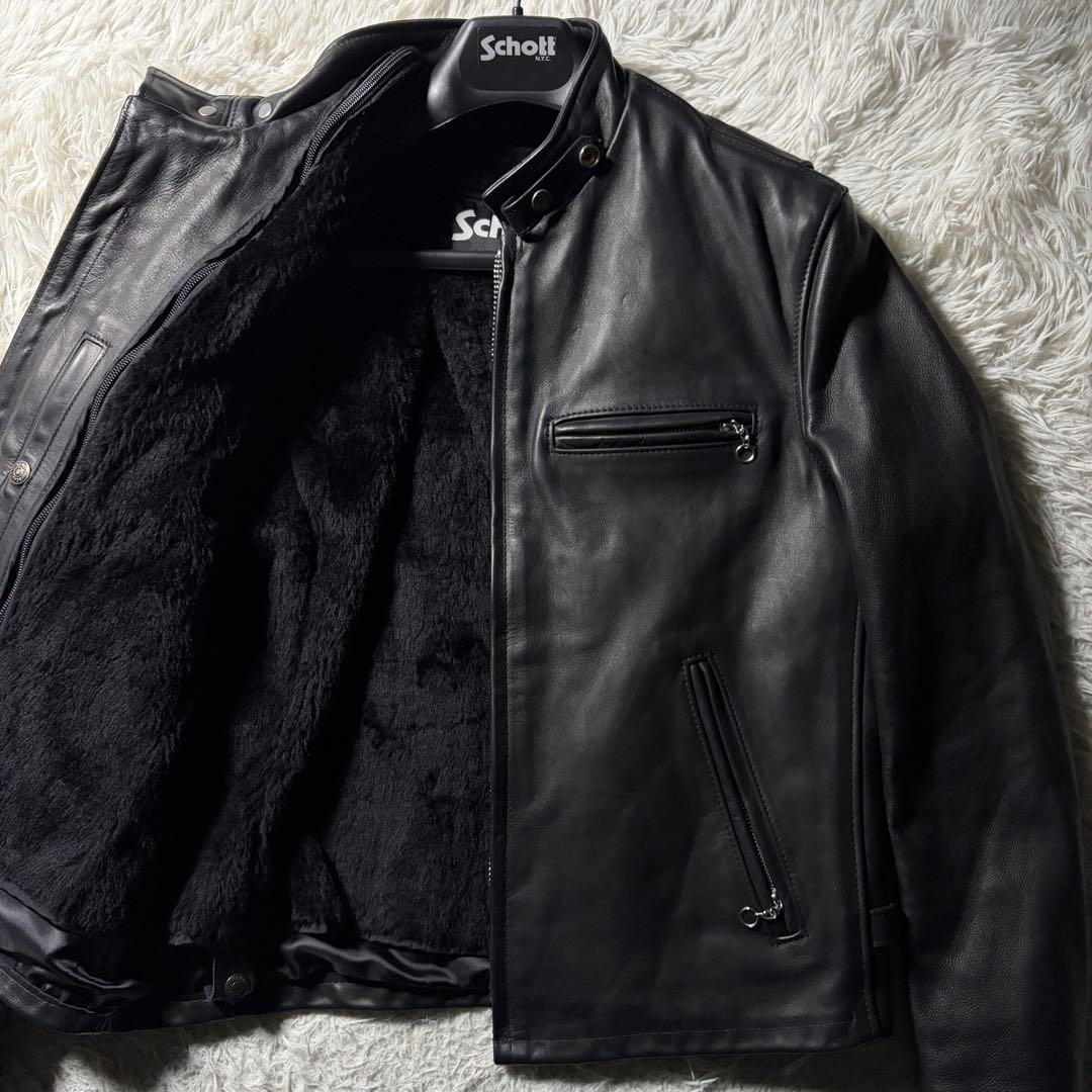 美品/希少モデル■schott ライダースジャケット 141 本革　黒　38