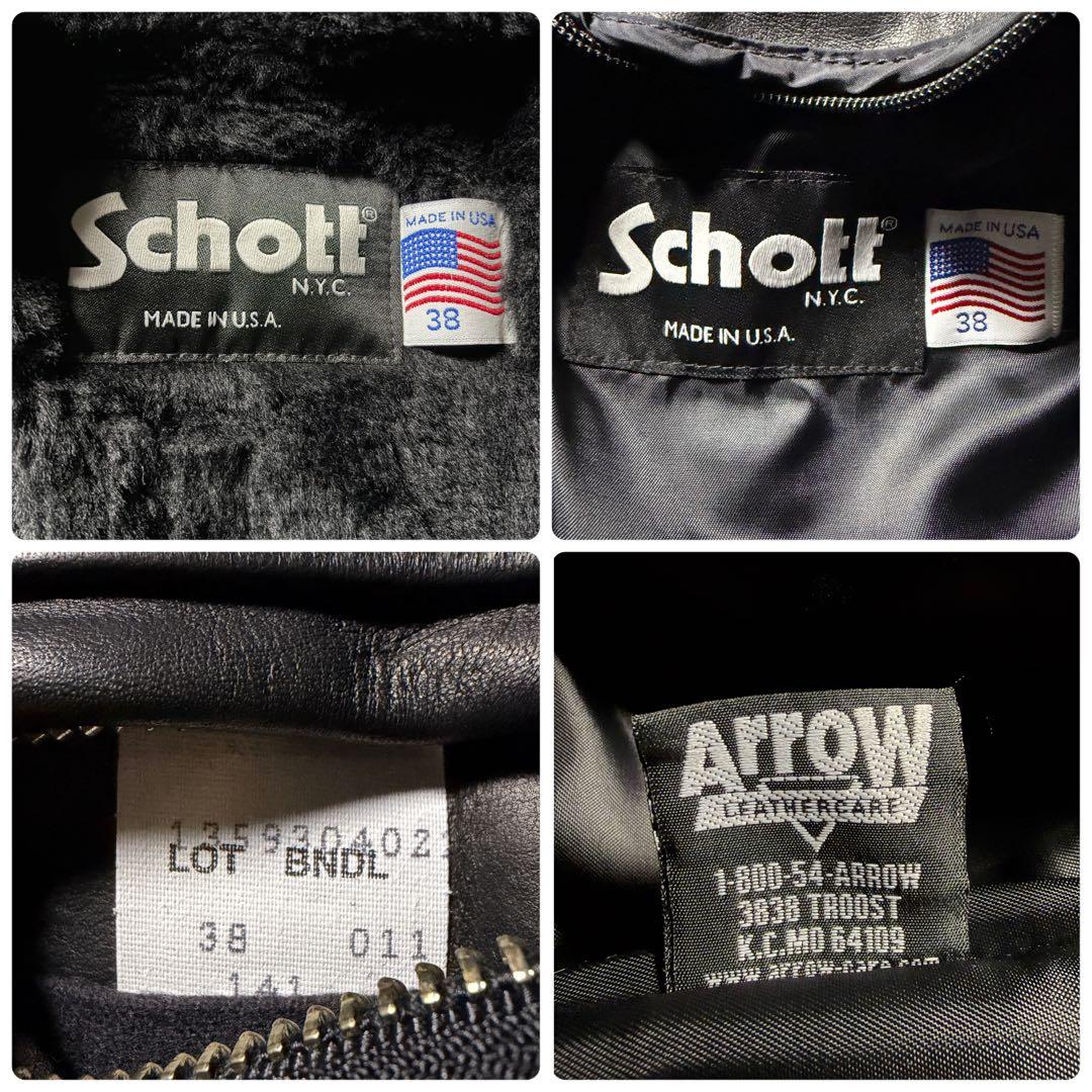 美品/希少モデル■schott ライダースジャケット 141 本革　黒　38
