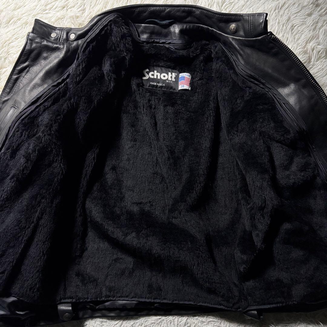 美品/希少モデル■schott ライダースジャケット 141 本革　黒　38